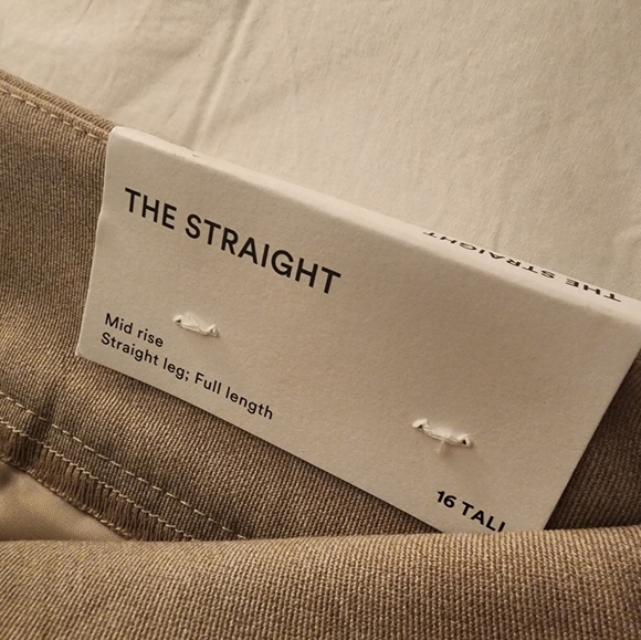 NWT ANN TAYLOR THE FACTORY "THE STRAIGHT" Mid-Rise  16 TALL, TAN SLACKS PANTS - Picture 6 of 10